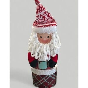 Festive Santa Nesting Gift Tower 17" Christmas Holiday Decor Stackable Container